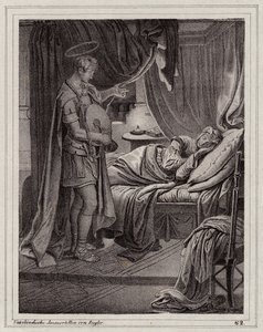 Wizja świętego Floriana przedstawiona przez Walerię (rycina) autorstwa Peter Johann Nepomuk Geiger