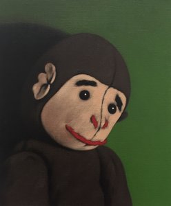Portret małpy na zieleni, 2005 autorstwa Peter Jones