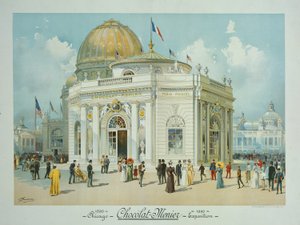 Pawilon Czekoladowo-Menier, Światowa Wystawa Kolumbijska, Chicago, Illinois, Widok perspektywiczny, 1893.