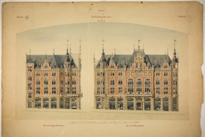 Nowy budynek Rathskeller, Halle (Saale), Saksonia-Anhalt, Niemcy, Elewacje