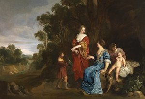 Rueben wręcza mandragory Leah, 1640-50 autorstwa Peter Lely