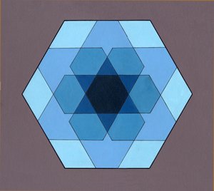 Overlaying Hexagons, 2009 (akryl na płycie) autorstwa Peter McClure