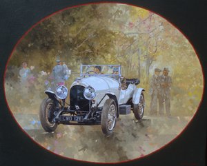 3-litrowy Bentley w Kelmarsh (olej na płótnie) autorstwa Peter Miller