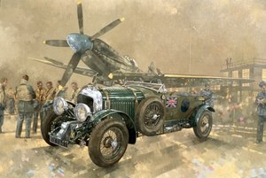 Bentley i Spitfire (olej na płótnie)