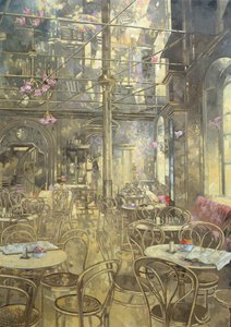 The Vienna Cafe, Oxford Street (olej na płótnie) autorstwa Peter Miller