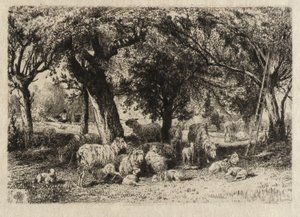 (Owce w sadzie) autorstwa Peter Moran