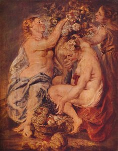 Ceres i dwie nimfy z rogiem obfitości, c1617 autorstwa Peter Paul Rubens