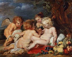 Chrystus z małym świętym Janem i aniołami