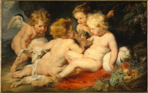 Mały Jezus z chłopcem Janem i dwoma aniołami autorstwa Peter Paul Rubens