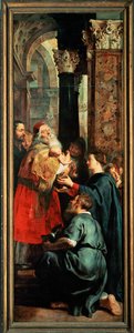 Zejście z krzyża, prawy panel: Ofiarowanie w świątyni (obraz) autorstwa Peter Paul Rubens