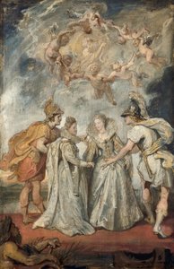 Związek dynastyczny Francji i Hiszpanii (szkic do cyklu Medyceuszy) autorstwa Peter Paul Rubens