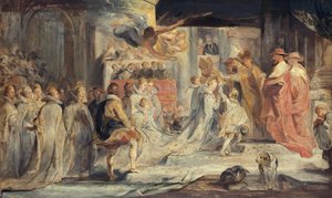 Koronacja królowej (szkic do cyklu poświęconego rodzie Medici) autorstwa Peter Paul Rubens
