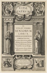 Frontyspis do „Żywotów ojców” Heriberta Rosweyde, ryty: Theodor Galle autorstwa Peter Paul Rubens