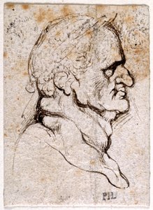 Galba, z dziesięciu rysunków ośmiu z pierwszych dwunastu Cezarów, według medali Giovanniego da Cavino (pióro i atrament na papierze) autorstwa Peter Paul Rubens