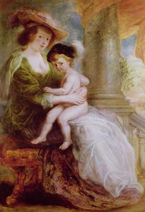 Helene Fourment (1614-73) i jej syn Frans (olej na desce) autorstwa Peter Paul Rubens