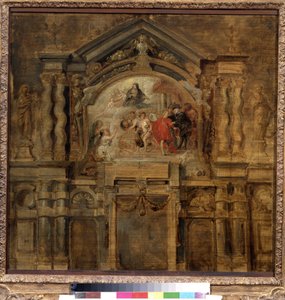 Apoteoza niemowlęcej Izabeli z Hiszpanii (1566-1633) (Apoteoza niemowlęcej Izabeli). Obraz Petera Paula (Pierre-Paul) Rubensa (lub Peter Paul lub Petrus Paulus) (1577-1640). Olej na drewnie, 69 x 70 cm autorstwa Peter Paul Rubens