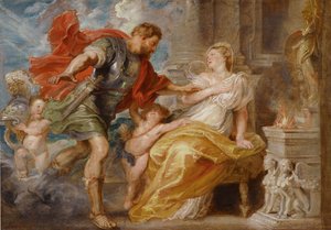 Mars i Rhea Silvia, c. 1616-1617 autorstwa Peter Paul Rubens