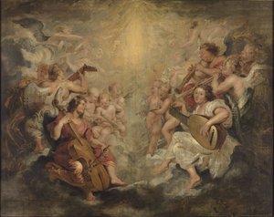Anioły tworzące muzykę autorstwa Peter Paul Rubens