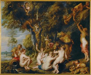 Nimfy i satyry (obraz na płótnie) autorstwa Peter Paul Rubens