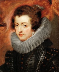 Portret Elżbiety Francuskiej (1602-1644), królowej małżonki Hiszpanii - Pieter Paul Rubens (1577-1640). Olej na drewnie, ok. 1629. Wymiar : 48,5x40,5 cm. Muzeum Historii Sztuki, Wiedeń autorstwa Peter Paul Rubens