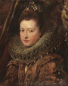 Portret księżniczki Margherity Gonzagi, do popiersia - fragment (olej na płótnie) autorstwa Peter Paul Rubens