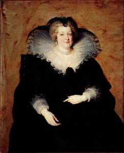 Portret królowej Marii Medycejskiej (olej na płótnie). autorstwa Peter Paul Rubens