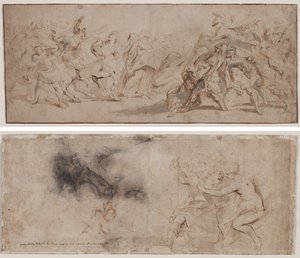 Pojednanie Rzymian i Sabinów (recto) Wenus rozbrajanie Marsa, badanie draperii (verso) autorstwa Peter Paul Rubens