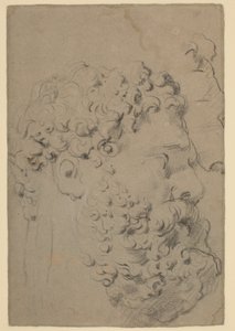 Badania głowy i profilu Herkulesa Farnese widzianego z niższego punktu widzenia autorstwa Peter Paul Rubens