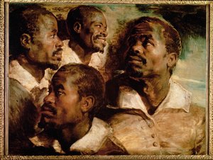 Studium głowy czarnoskórego mężczyzny (obraz na płótnie) autorstwa Peter Paul Rubens