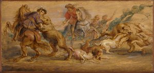 Studium do polowania na niedźwiedzie w Alcazar, Madryt, ok. 1930. 1639. autorstwa Peter Paul Rubens