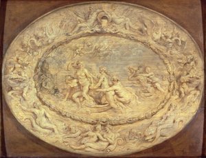 Narodziny Wenus, ok. 1632-33 (czarna kreda i olej na panelu) autorstwa Peter Paul Rubens