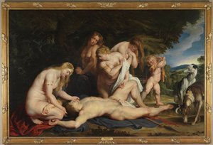 Śmierć Adonisa (z Wenus, Kupidynem i Trzema Gracjami) autorstwa Peter Paul Rubens