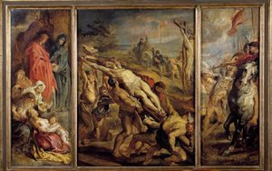 Wzniesienie Krzyża Tryptyku – Pierre Paul (Pierre-Paul) Rubens (lub Peter Paul lub Petrus Paulus) (1577-1640) XVII w. Ndz. 0,68x1,07 m Paryż, Musee du Louvre autorstwa Peter Paul Rubens