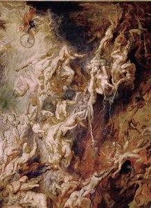 Upadek potępionych (obraz na drewnie dębowym) autorstwa Peter Paul Rubens