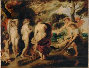 Wyrok w Paryżu (obraz na drewnie dębowym) autorstwa Peter Paul Rubens