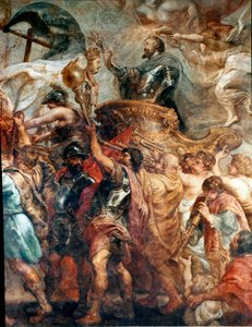 Wjazd triumfalny Henryka IV w Paryżu (Szczegół) (olej na płótnie) autorstwa Peter Paul Rubens