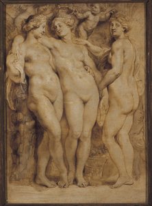 Trzy łaski (Malarstwo monochromatyczne) autorstwa Peter Paul Rubens