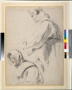 Dwóch braci franciszkanów (kredy na papierze) autorstwa Peter Paul Rubens