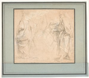 Dwa studia dla św. Andrzeja i gabinet dla starożytnego kapłana (Melchizedeka?) autorstwa Peter Paul Rubens