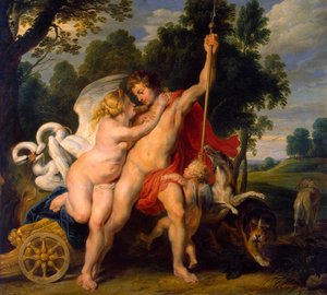 Wenus i Adonis, c1614 autorstwa Peter Paul Rubens