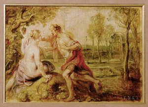 Vertumnus i Pomona (obraz na drewnie) autorstwa Peter Paul Rubens