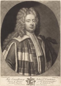 John, Lord Carteret autorstwa Peter Pelham after Sir Godfrey Kneller