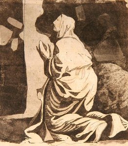 Eliasz na pustyni (akwatinta) autorstwa Peter Perez Burdett