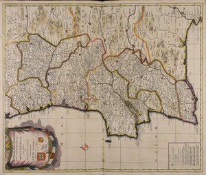 Corona Portugalliae et Algarbiae veteris Hispaniae quondam pars quae Lusitania audiit jam amplior hic suas in provincias et dioeceses noviter distributas
