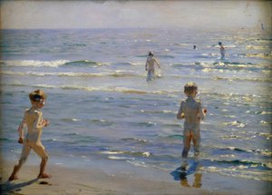 Chłopcy w kąpieli. Światło słoneczne. Skagen autorstwa Peder Severin Krøyer
