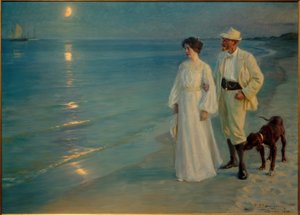 Letni wieczór na plaży Skagen. Artysta i jego żona