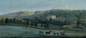 Widok Chatsworth od południowego zachodu (olej na płótnie) autorstwa Peter Tillemans