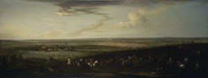 Widok starego Newmarket z polem wodnym na Warren Hill (olej na płótnie)