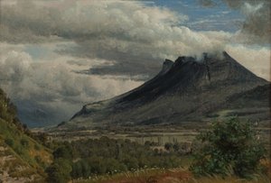 Masyw Granier, widok z Cluse de Chambéry 1850 Olej na papierze autorstwa Peter Vilhelm Carl Kyhn