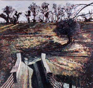 Most i pies, 2000 (olej na płótnie) autorstwa Peter Wilson